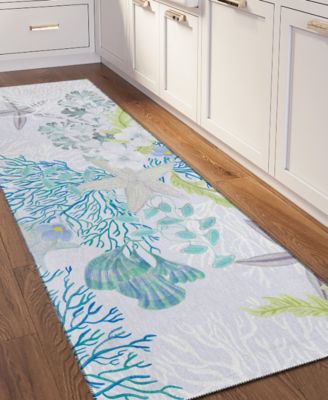 Seabreeze Washable SZ1 2'3x7'6 Runner Area Rug