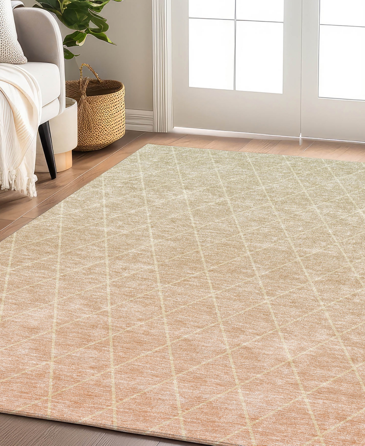 Dalyn Lazio Washable Lz2 3'x5' Area Rug In Salmon