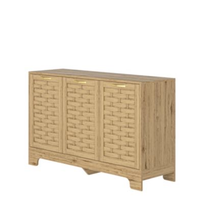 Premium Woven Wood Armoire with Ample Storage and Solid Stability