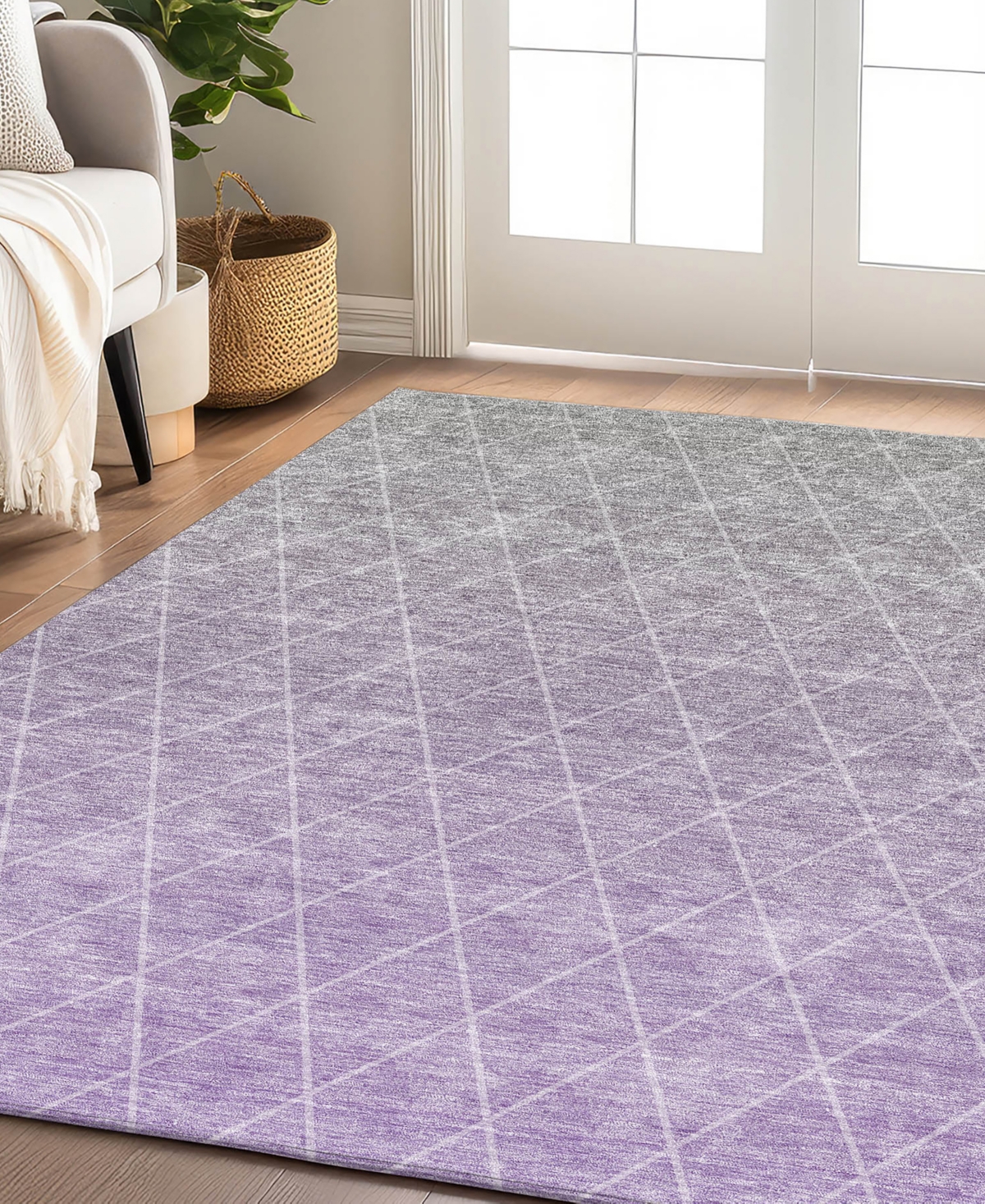 Dalyn Lazio Washable Lz2 9'x12' Area Rug In Lavender