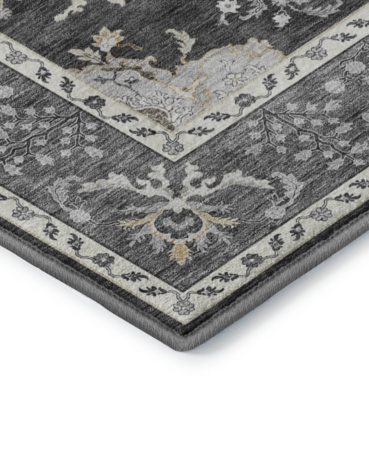 Dalyn Hatay Washable Hy9 3'x5' Area Rug In Charcoal