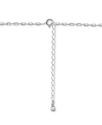Initial F Pendant Necklace in Sterling Silver, 16" + 2" extender