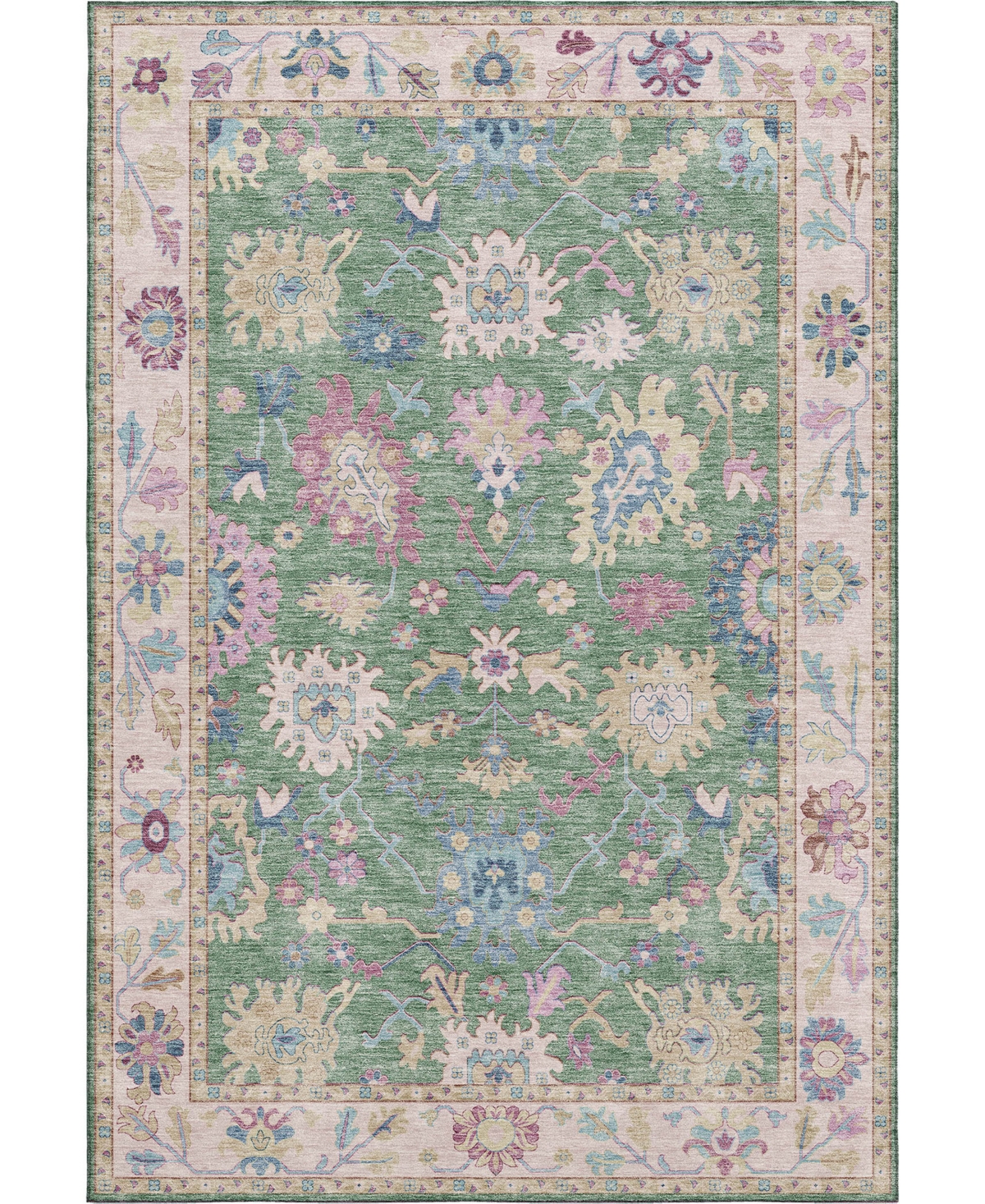 Shop Dalyn Hatay Washable Hy7 10'x14' Area Rug In Lime