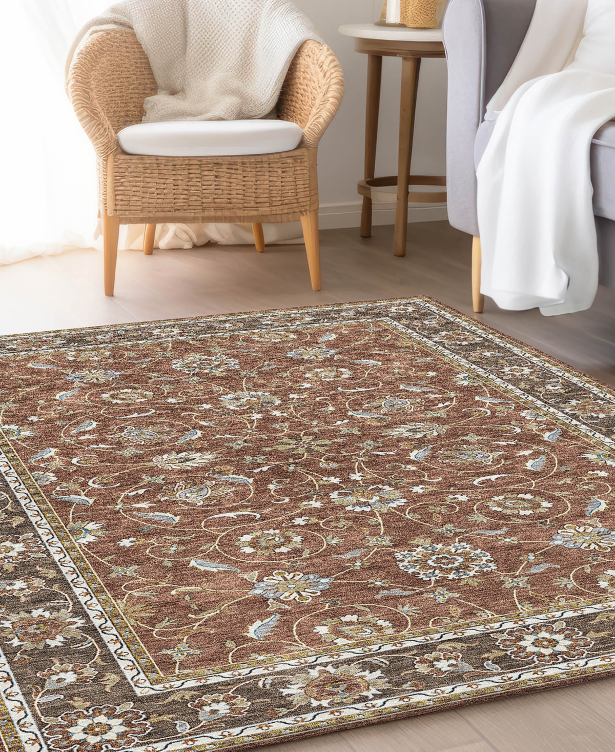 Dalyn Hatay Washable Hy1 2'6"x3'10" Area Rug In Paprika