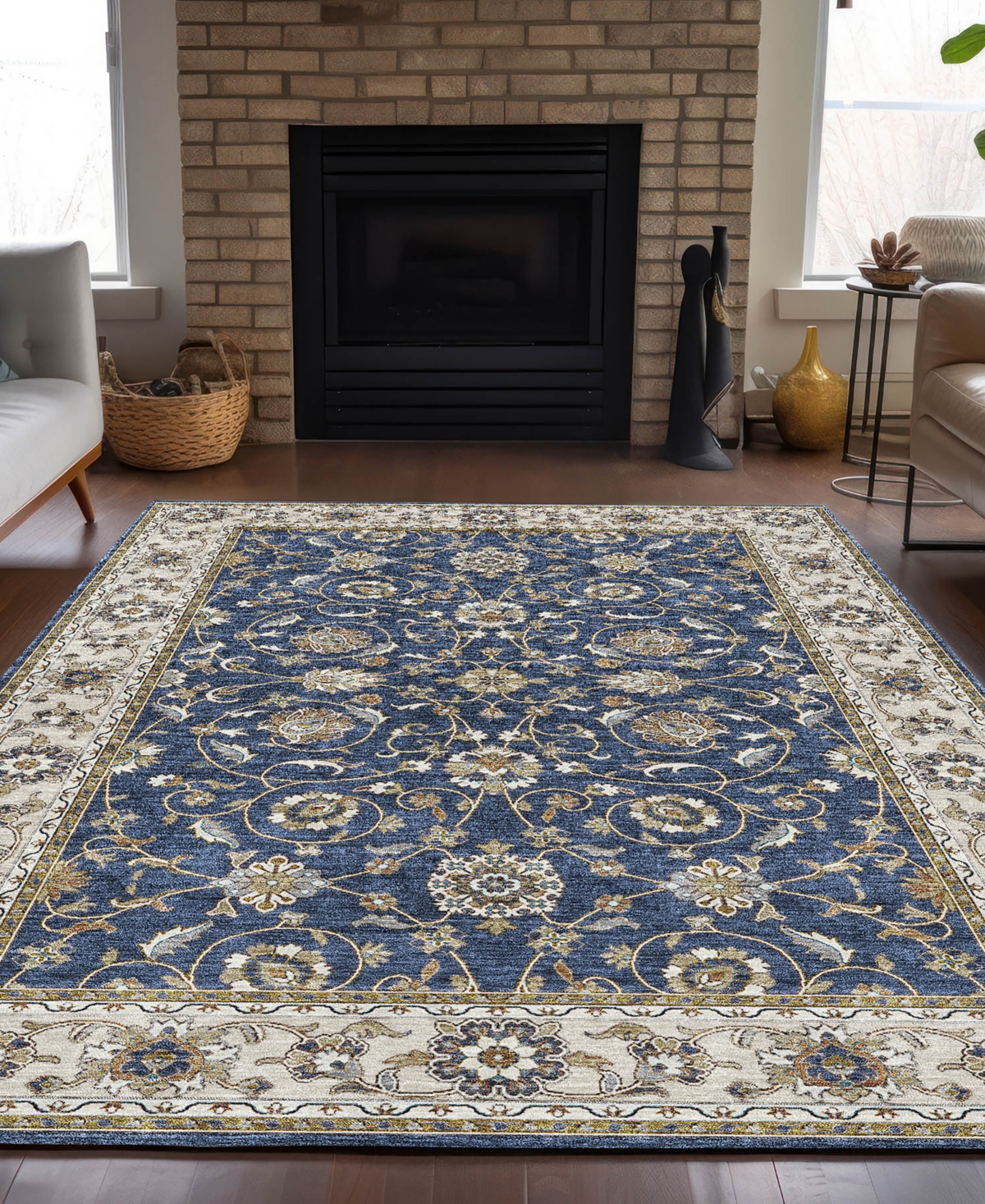 Dalyn Hatay Washable Hy1 8'x10' Area Rug In Navy
