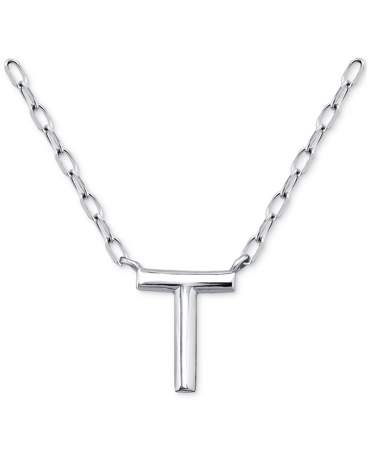 Giani Bernini Initial T Pendant Necklace In Sterling Silver, 16" + 2" Extender, Created For Macy's In Silver