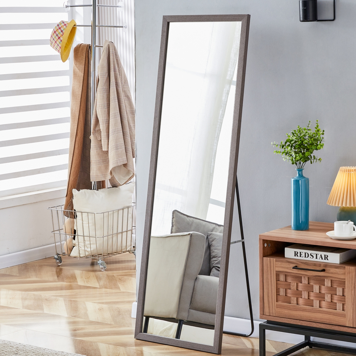 Streamdale Furniture Eco-Friendly Solid Wood Wall Mirror with Easy Assembly