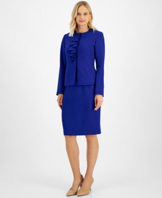 Le Suit - Petite Cascade Ruffle Skirt Suit