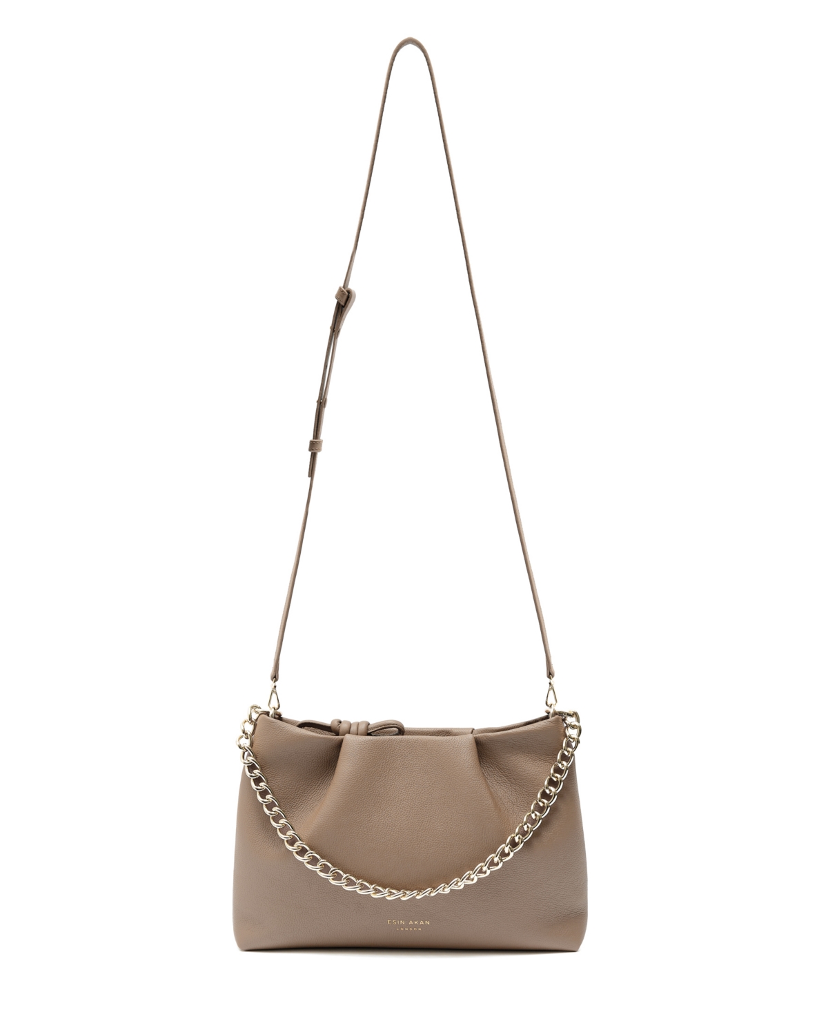 Shop Esin Akan Midi Mayfair Leather Clutch Crossbody Bag In Beige