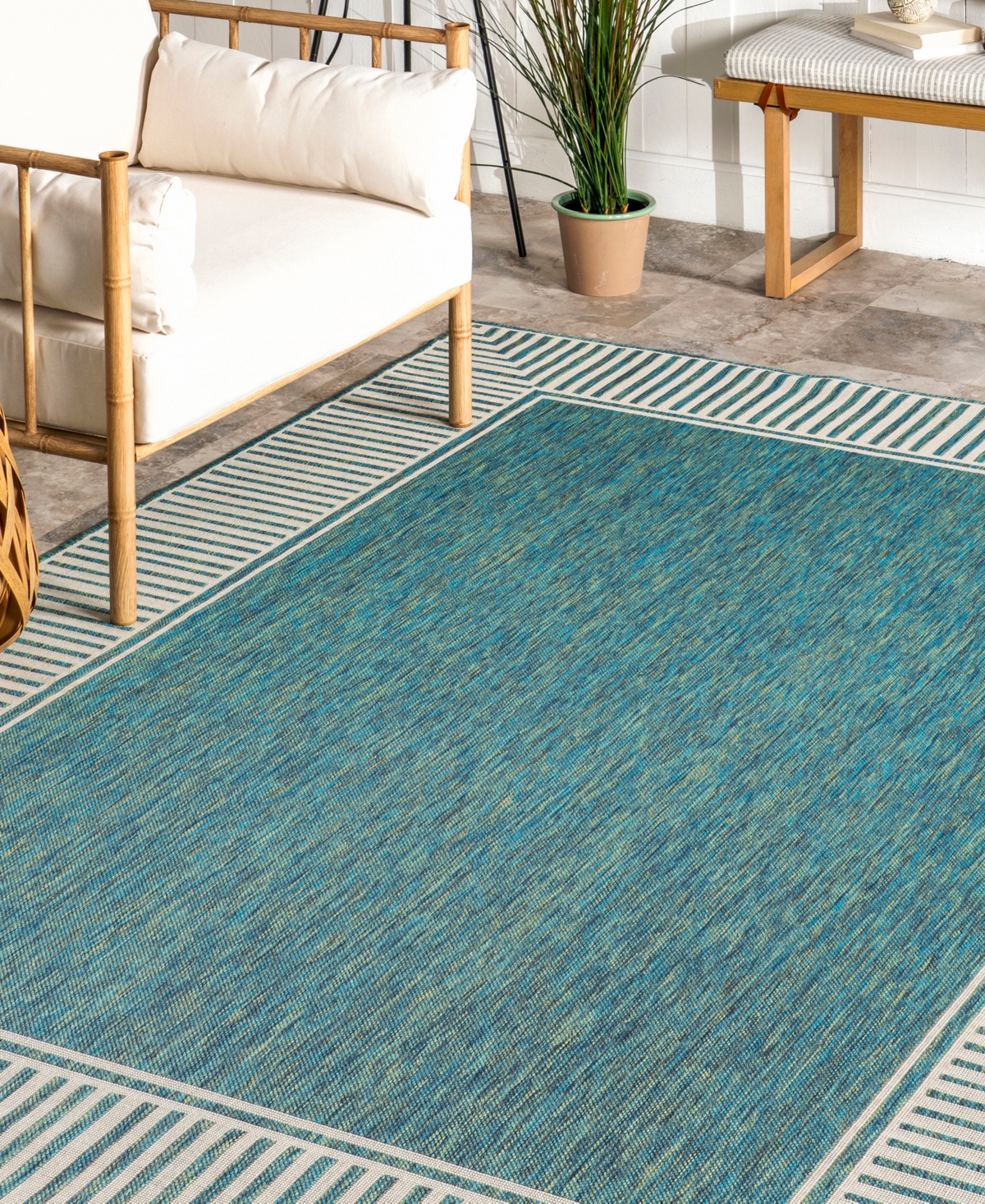 Nuloom Cabana Asha 8'x10' Area Rug In Teal