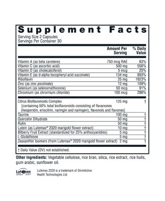 Ocuguard Plus - Eye Supplement with Zinc, Vitamin A, Vitamin C, and Vitamin D - 60 Veggie Capsules
