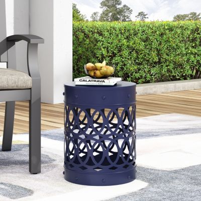 Modern Geometric Iron Cut Side Table Chic, Durable, Assembly-Free