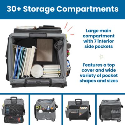 Universal Rolling Cart and Canvas Organizer - Black/Grey