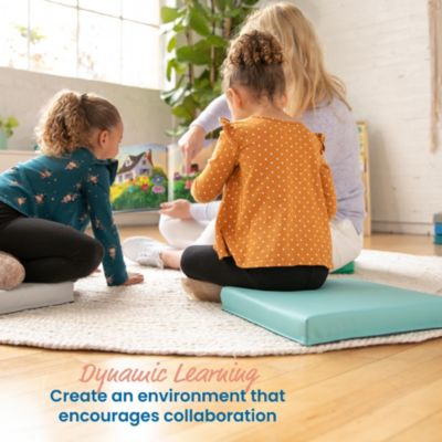 SoftZone Floor Cushions, Round, Assorted, 6-Piece