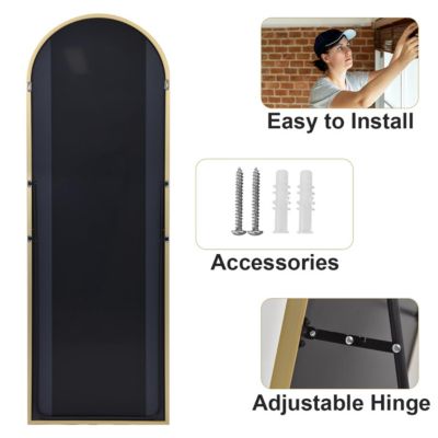 21x64 Arched Full Length Mirror Gold Frame - Stylish Decor