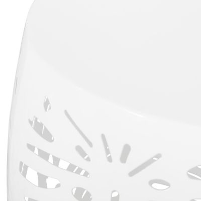  Modern Palm Leaf Side Table with Durable Iron Frame