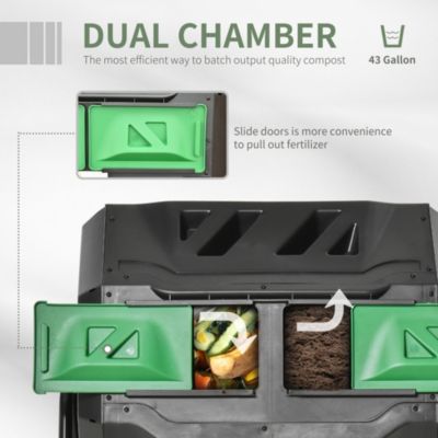 Effortless Dual-Chamber Compost Tumbler for Continuous Composting
