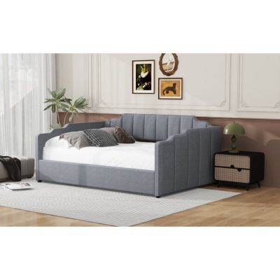 Streamdale Upholstered Daybed with Underneath Storage, Full Size, Gray