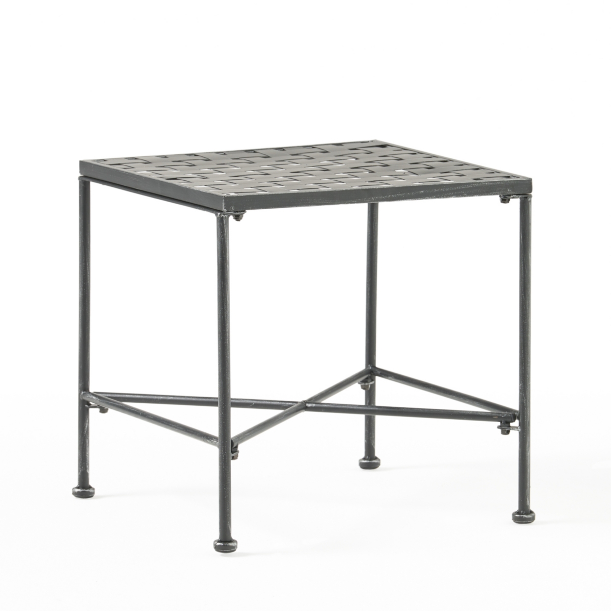 Streamdale Furniture Black Iron End Table Versatile Patio Decor for Any Occasion