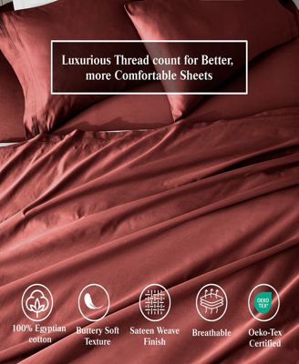 650-TC Egyptian Cotton Solid Deep Pocket Sheet Set, Full