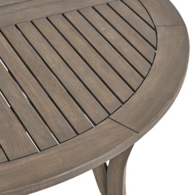 Streamdale Stylish Circular Outdoor Acacia Wood Patio Table - Teak Grey