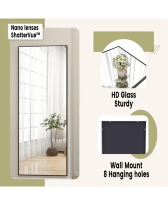 Rectangular Free Stand Mirror 18"x58" in Black