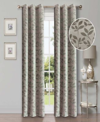 Modern Leaves 8 Curtain Panels Set with Grommet Header, 42 X 84