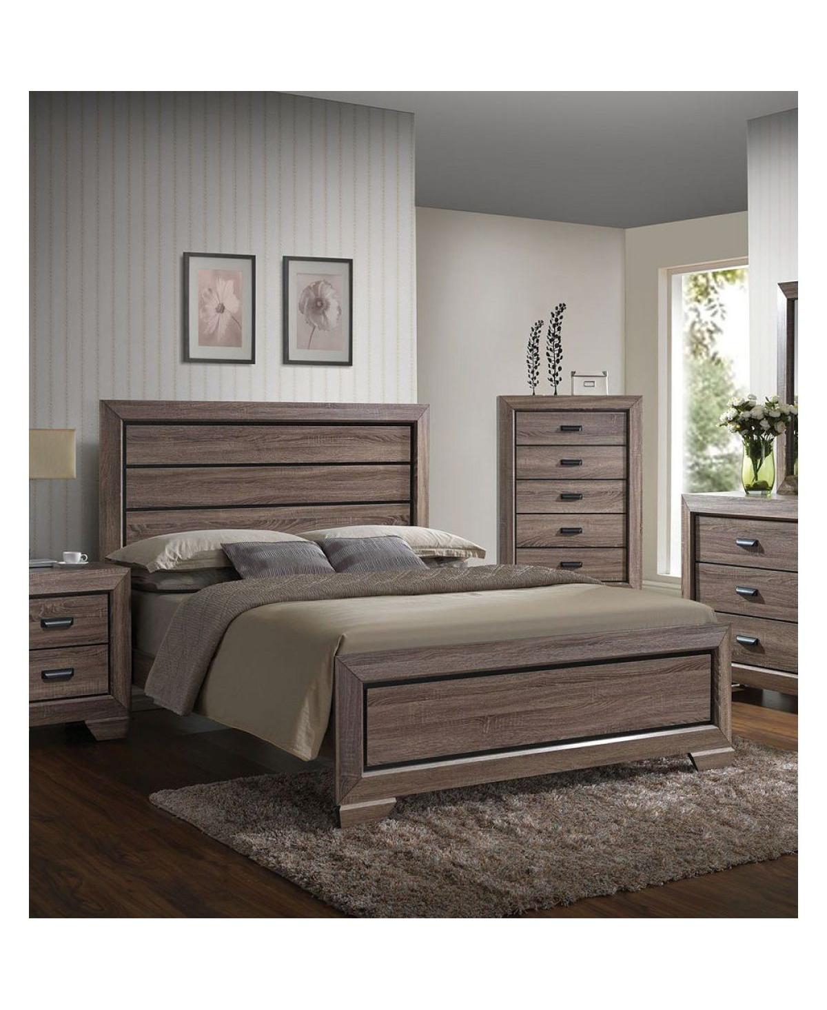 Streamdale Furniture Lyndon Eastern Bed In WeatheredGrain - Gray