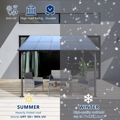 Sturdy Wall-Mounted Lean to Awning for Heavy Weather Protection