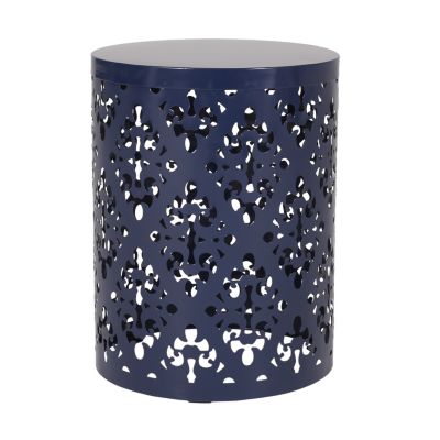 Modern Iron Cut Side Table with Cylindrical Design