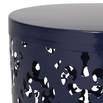 Modern Iron Cut Side Table with Cylindrical Design