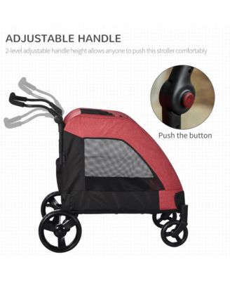 Spacious Pet Stroller for Dogs up to 77 lbs, with Foldable Design for Convenient Storage
