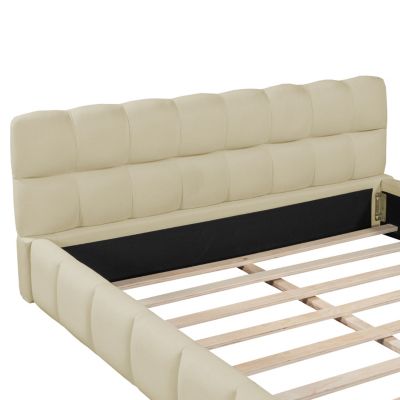 Queen Fabric Upholstered Platform Bed