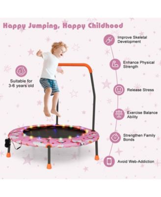 36 Inch Mini Trampoline with Colorful LED Lights and Bluetooth Speaker