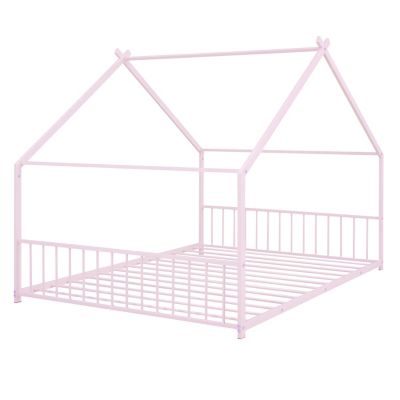 Streamdale Full Size Metal House Bed, Black