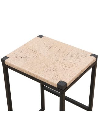 2 Backless Bar Stools in Paper Rope Woven Chairs