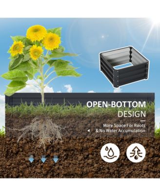 Stylish & Durable 2-Pack Elevated Garden Planters with Open Bottoms