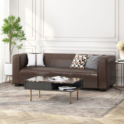 Streamdale Contemporary Upholstered Tuxedo Sofa with Birch Wood Legs