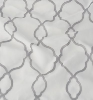 2 Pack Geo Trellis Double Layered Sheer Embroidered Grommet Curtains