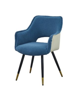 Set of 2 Blue Fabric Side Accent Chairs, 23" x 23" x 34