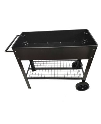 Simplie Fun Aveyas Mobile Metal Raised Garden Bed Cart with Legs, Elevated Tall Planter Box with Wheels for Outdoor Indoors House Patio Backyard Vegetables Tomato DIY Herb Grow (Black)