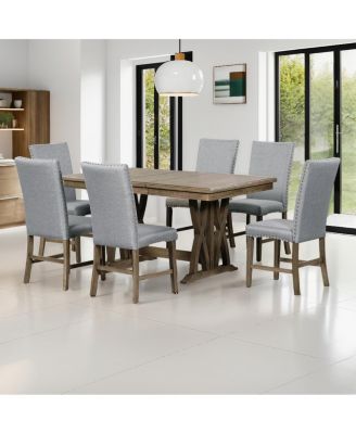 Streamdale Mid-Century Wood 7-Piece Extendable Dining Set