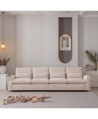 Elegant Reversible Ottoman Sofa with USB Ports and Storage