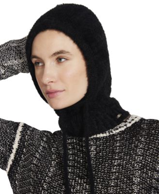 Women's Solid Eyelash Drawstring Hood