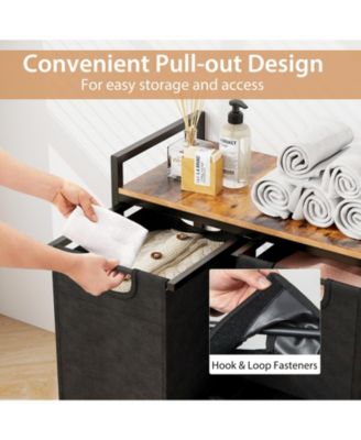 Laundry Basket Organizer Dirty Clothes Hamper with Shelf and 3 Removable Bags