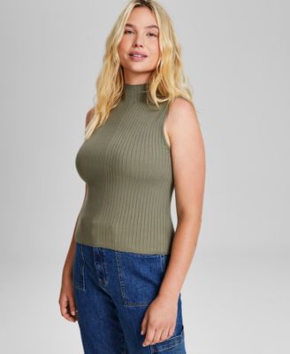 And Now This - Petite Ribbed Sweater Tank Top