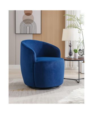 Streamdale Velvet Swivel Barrel Armchair with Metal Ring