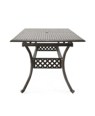 Industrial Outdoor End Table with Rustic Acacia Wood Top