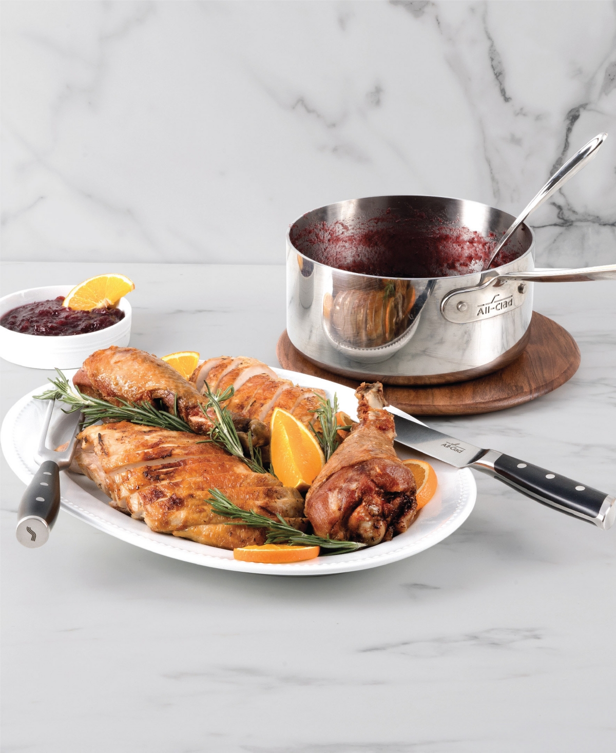 All-clad Carving Set In Stainless Steel Black