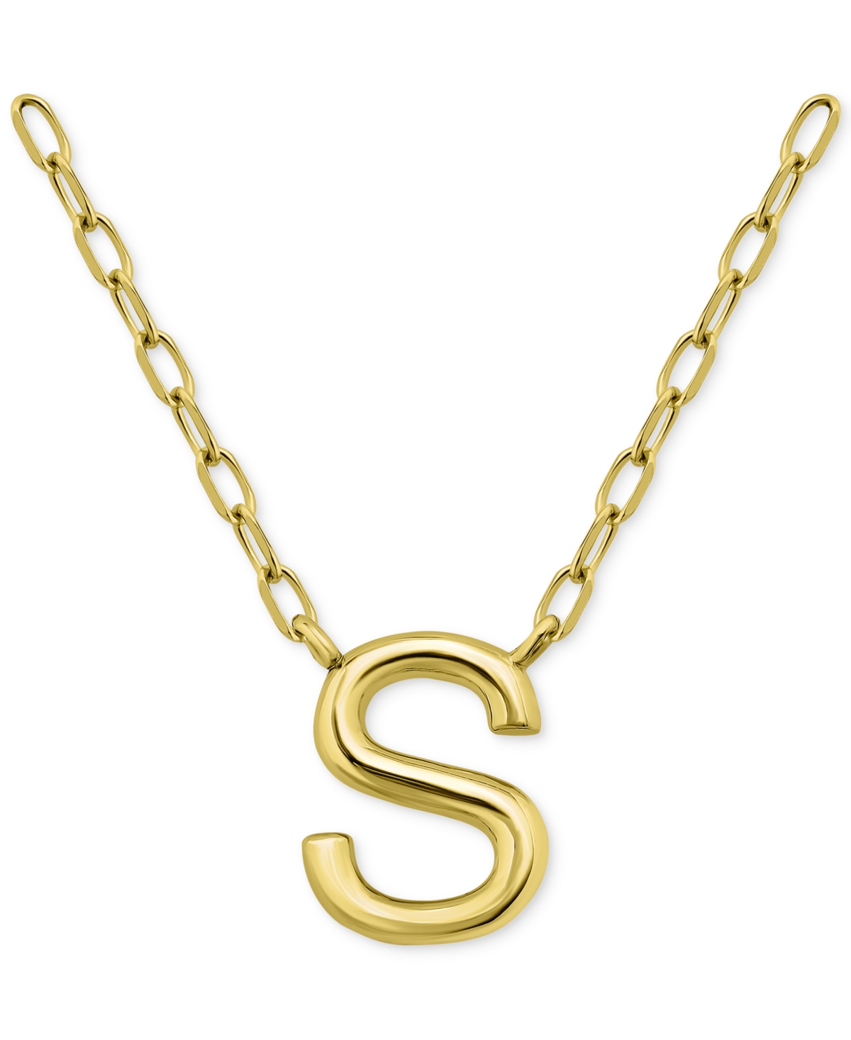 Giani Bernini Initial S Pendant Necklace In 18k Gold-plated Sterling Silver, 16" + 2" Extender, Created For Macy's In Gold Over Silver